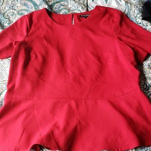 Banana republic red peplum large shirt